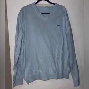 Lacoste Men's Sky Blue V-Neck Sweater